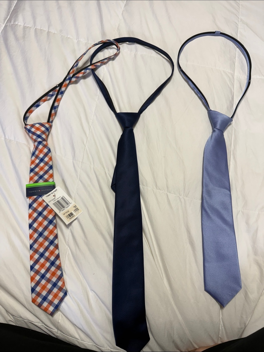 Tommy Hilfiger/Calvin Kline Orange, Blue & White Plaid Pre-Tied Neck Tie